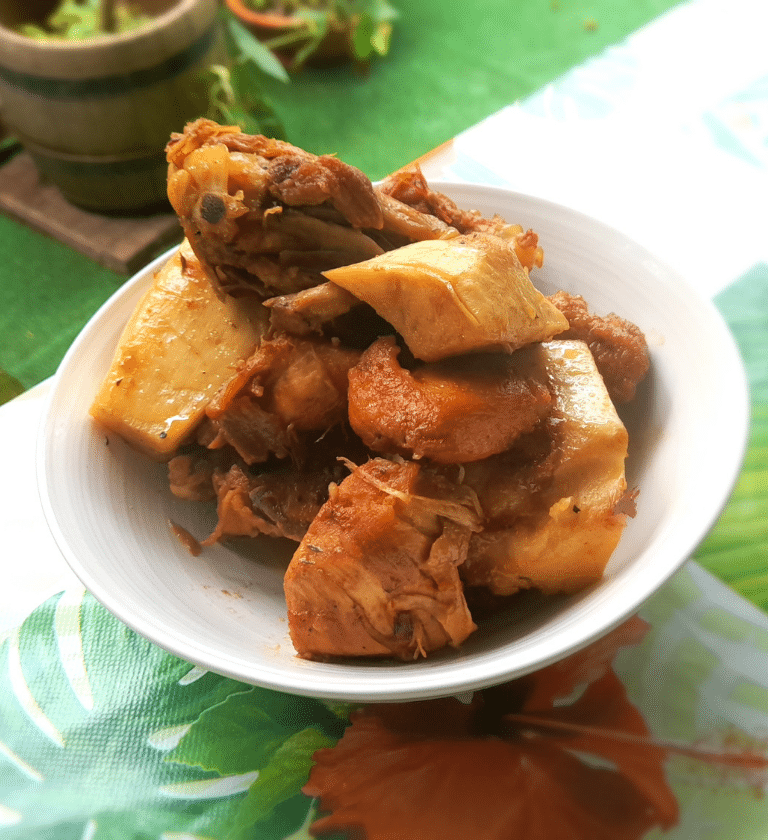 Recette cuisine réunionnaise : Cari coq au chou de coco